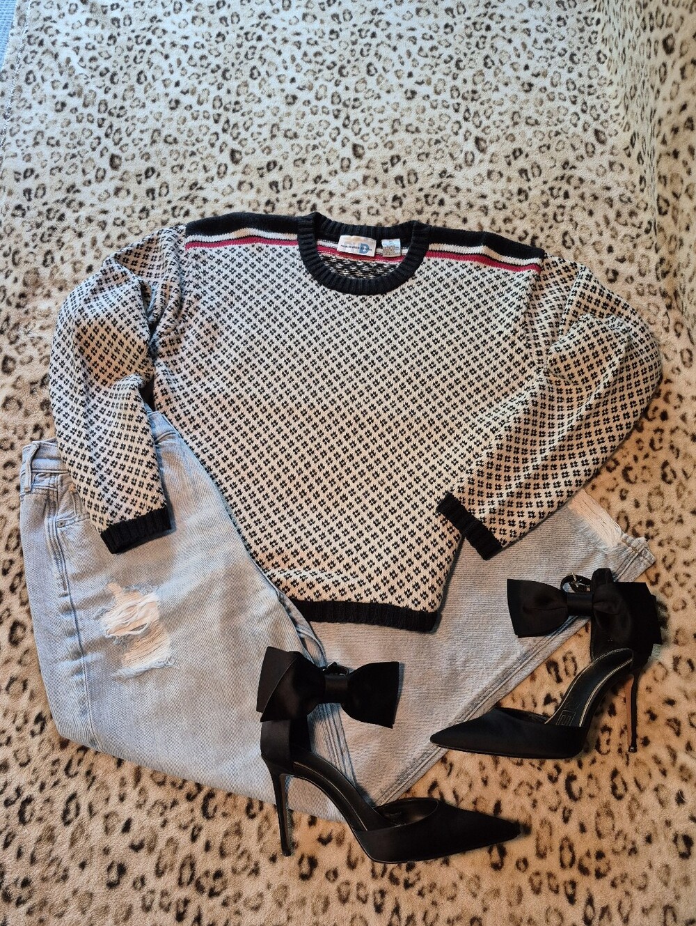 Vintage Cropped Knit Sweater